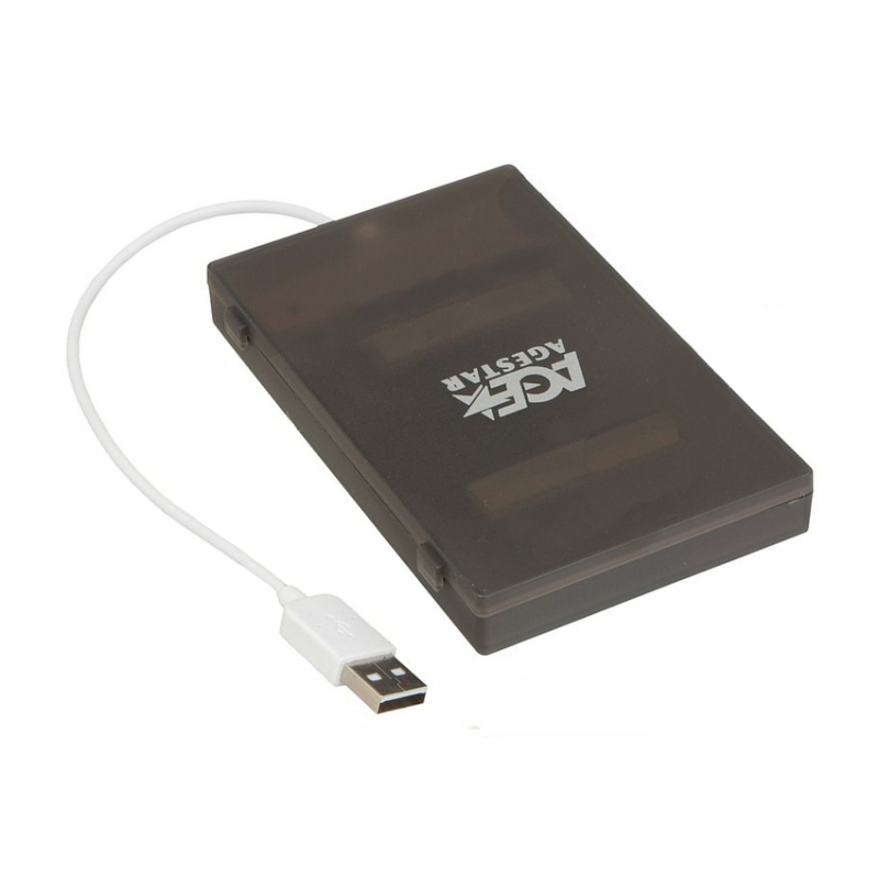 Контейнер для HDD AgeStar Внешний корпус 2.5 SATA HDD/SSD AgeStar SUBCP1 черный USB 2.0, пластик, черный, безвинтовая конструкция 10610