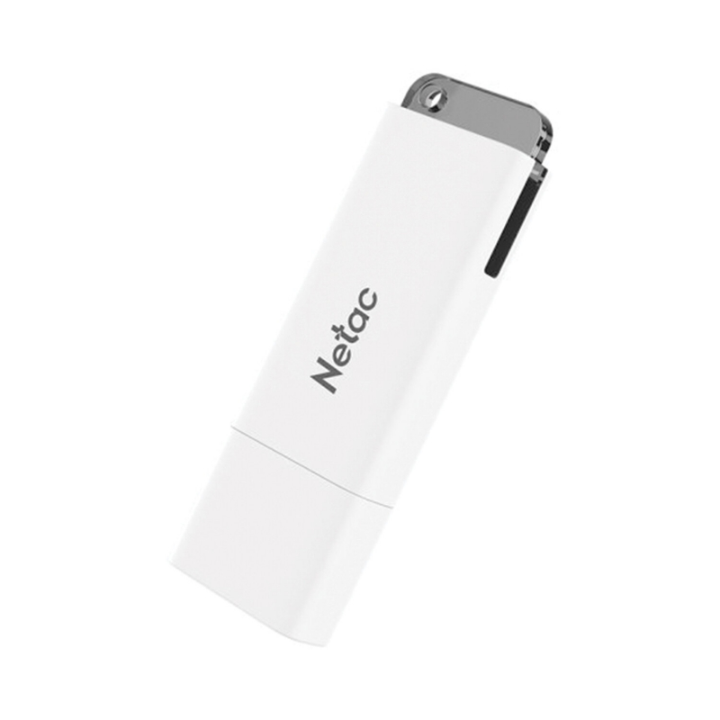 Флешка USB Netac U185 (NT03U185N-008G-20WH), 8Gb, USB 2.0, R/W 25/10, белый/серый